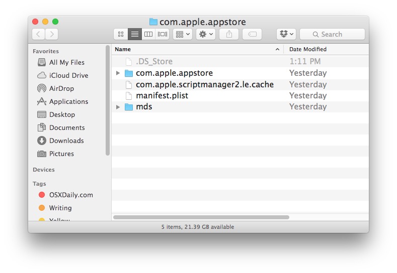 Clear app cache mac